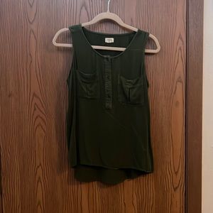 Army green a.n.a. top with 2 top pockets and buttons